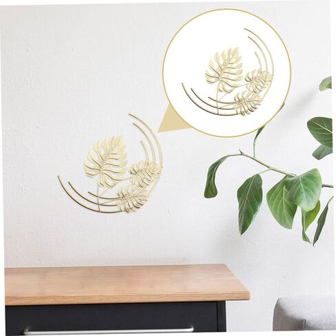 ORFOFE Leaf Wall Hanging Golden Leaf Wall Art Ginkgo Leaf Wall Sculpture Ginkgo Wall Art Garden Fence Art Palm Leaf Wall Decor Inspirational Wall Decor Tree Gold Leaf 3d Iron Monstera in Saudi Arabia