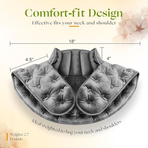 Microwave Heating Pad for Neck, Shoulders Back Pain Relief | Moist Weighted Cordless Rice Heat Pad | Heated Neck Wrap for Targeting Stress, Tension Relief and Relaxation (Dark Grey) in Kuwait