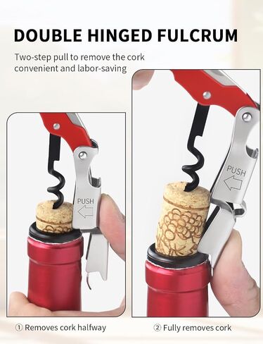 CORKAS Wine Key - Professional Handcrafted Heavy Duty Waiter Corkscrew, Compact Wine Opener with Double Hinged, Foil Cutter and Bottle Opener, Gifts for Servers, Sommelier, Bartenders - Black in Saudi Arabia