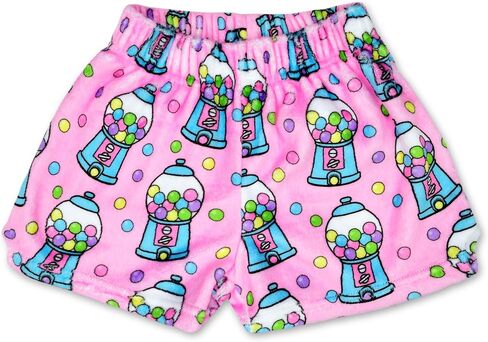 iscream Big Girls Silky Soft Fun Print Plush Fleece Shorts - Candy Store Collection in Saudi Arabia