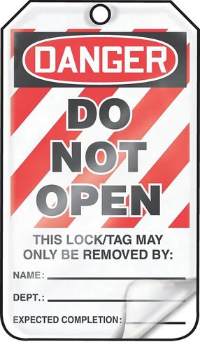 Accuform Lockout Tags, Pack of 5, Danger Equipment Lock Out A Life is on The Line, US Made OSHA Compliant Tags, Temperature & Water Resistant RP-Plastic, 5.75" x 3.25", MLT414PTM in Saudi Arabia