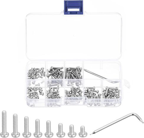 uxcell M2.5 Torx Security Screws Kit, (M2.5x4/5/6/8/10/12/14/16mm)160pcs 304 Stainless Steel Pan Head Tamper Proof Screw, W T8 Wrench Bolts in Saudi Arabia