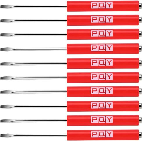 10pcs Mini Tops And Pocket Clips Pocket Screwdriver Strong Magnetic Slotted Screwdriver Red in Saudi Arabia