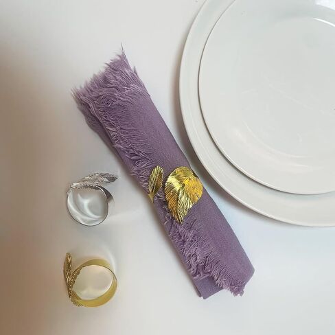 مجموعة حلقات مناديل معدنية مكونة من 12 قطعة، حلقات منديل أوراق ذهبية بالإضافة إلى حلقات مناديل أوراق فضية مجموعة من 6 قطع للصيف والغداء والنزهة والولائم وأعياد الميلاد والكريسماس وعيد الشكر لتزيين الطاولة in Kuwait