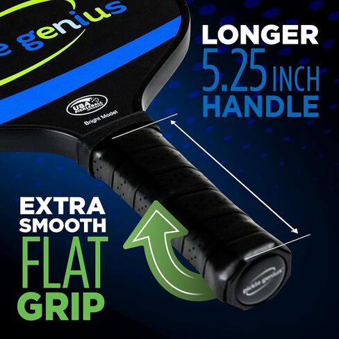 Pickleball Paddles by Pickle Genius - USAPA Approved 100% Raw Carbon Fiber Pickleball Paddle - Built-in State of The Art Technology for a Smart Combination of Power and Control - for All Levels in Saudi Arabia