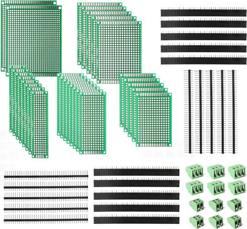 40 قطعة لوحة دارات مطبوعة مجموعة لوحات الدوائر PCBs | لوحات دوائر مطبوعة مثقوبة عالمية مقاس 5 غير متتبعة | لوحات أولية للدوائر قادرة على اللحام لمشاريع اللحام الإلكترونية in Kuwait