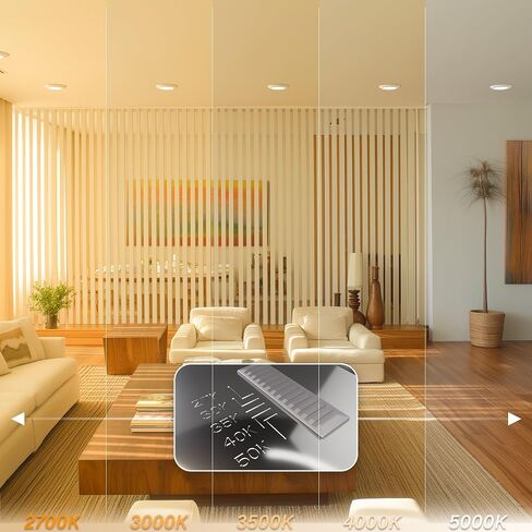 مصباح قرص LED منخفض الحجم ومثبت على السطح مقاس 6 بوصات، مستدير، 15 وات، 900 لومن، ضوء نهاري 5000 كلفن، CRI80، تصميم بدون سائق، قابل للتعتيم، مدرج في قائمة cETLus، أبيض (عبوة واحدة) in Kuwait