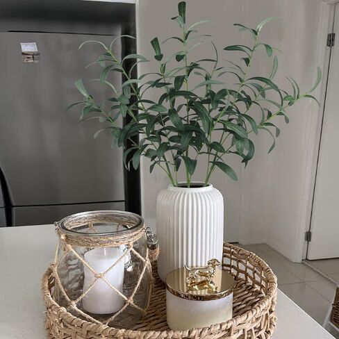 3 قطع من أغصان الزيتون الاصطناعية مع الزيتون، نباتات اصطناعية، سيقان طويلة، 31 بوصة، غصن زيتون صناعي، نباتات اصطناعية، أوراق غصن الزيتون، لمزهرية المنزل وحفلات الزفاف والديكور الداخلي in Kuwait