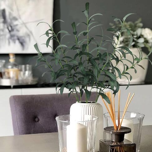 3 قطع من أغصان الزيتون الاصطناعية مع الزيتون، نباتات اصطناعية، سيقان طويلة، 31 بوصة، غصن زيتون صناعي، نباتات اصطناعية، أوراق غصن الزيتون، لمزهرية المنزل وحفلات الزفاف والديكور الداخلي in Kuwait