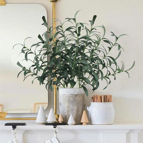 3 قطع من أغصان الزيتون الاصطناعية مع الزيتون، نباتات اصطناعية، سيقان طويلة، 31 بوصة، غصن زيتون صناعي، نباتات اصطناعية، أوراق غصن الزيتون، لمزهرية المنزل وحفلات الزفاف والديكور الداخلي in Kuwait