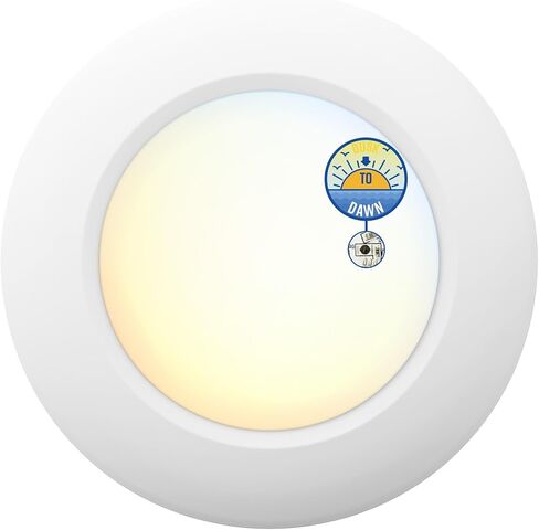 مصباح قرص LED منخفض الحجم ومثبت على السطح مقاس 6 بوصات، مستدير، 15 وات، 900 لومن، ضوء نهاري 5000 كلفن، CRI80، تصميم بدون سائق، قابل للتعتيم، مدرج في قائمة cETLus، أبيض (عبوة واحدة) in Kuwait