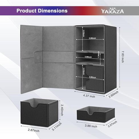 صندوق MTG Deck Box مع نافذة عرض القائد، يناسب أكثر من 100 بطاقة مزدوجة الأكمام، حافظة بطاقات مغناطيسية قوية من جلد البولي يوريثان TCG مع مقسمين ومحمل علوي واحد (أسود وبنفسجي) in Kuwait