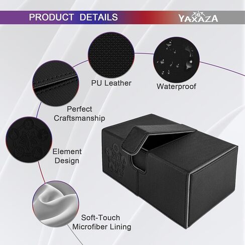 صندوق MTG Deck Box مع نافذة عرض القائد، يناسب أكثر من 100 بطاقة مزدوجة الأكمام، حافظة بطاقات مغناطيسية قوية من جلد البولي يوريثان TCG مع مقسمين ومحمل علوي واحد (أسود وبنفسجي) in Kuwait