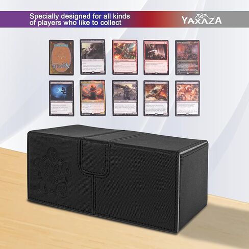 صندوق MTG Deck Box مع نافذة عرض القائد، يناسب أكثر من 100 بطاقة مزدوجة الأكمام، حافظة بطاقات مغناطيسية قوية من جلد البولي يوريثان TCG مع مقسمين ومحمل علوي واحد (أسود وبنفسجي) in Kuwait