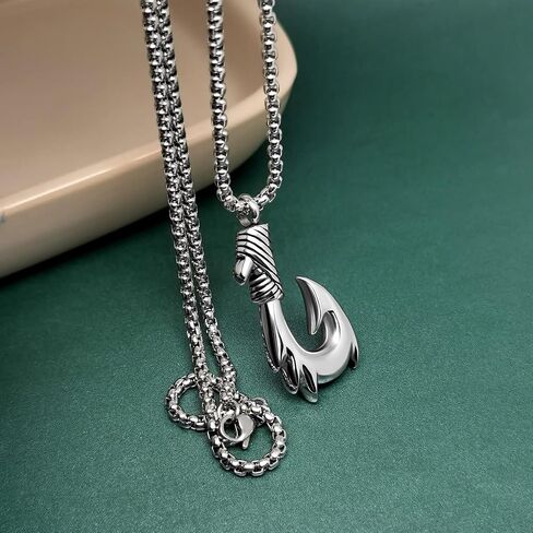 Tribal Spearpoint Arrowhead Fish Hook Urn Necklace for Ashes Men Cremation Jewelry Memorial Keepsake Pendant in Saudi Arabia