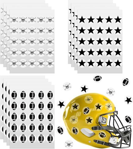 Eaasty 300 Pcs Football Helmet Stickers Self Adhesive, Black in Kuwait