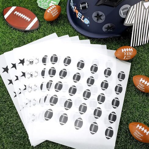 Eaasty 300 Pcs Football Helmet Stickers Self Adhesive, Black in Kuwait