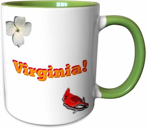 كوب 3dRose_38785_4 "Virginia" كوب أسود بلونين، 11 أونصة، متعدد الألوان in Saudi Arabia