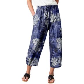 Women's Capri Yoga Pants Loose Soft Workout Causal Lounge Pants Pockets