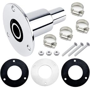 Diesel Heater Thru Hull Exhaust Skin,Marine Grade 316 Stainless Steel,Fitting for 24mm/0.94" Tube Pipe Socket Hardware(Straight)