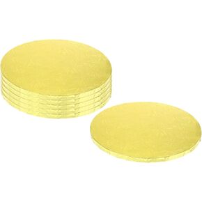 uxcell Cake Boards, 6Pcs 10 Inch - Cardboard Cake Drums, 1/2" Thick Round Cake Base, Sturdy Cake Plate for Pastry Cake DIY Dessert Pizza Display (Silver)