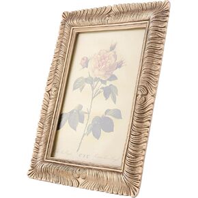 2.5x3.5 Picture Frame Gold Vintage, Antique Ornate Victorian Pictures Frames, Retro Mini Photo Frames for Tabletop Wall Hanging Home Decor