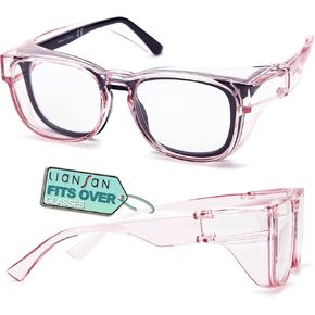 LianSan Safety Glasses Over Eyeglasses for Women - Anti-Fog Goggles Fit Over Prescription Eyewear for ANSI Z87.1 Certified