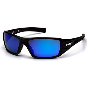 Pyramex Safety Velar Safety Glasses, White-Blue Frame/Ice Blue Mirror Lens Medium