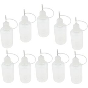 Plastic Dropper Bottle, 50ML Empty Squeezable Clear Liquid Drop Bottles with Childproof Cap, for Solvents, Essence(10PCS, Needle Cap)