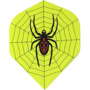 Yellow Spider Web Durable Strong Standard Dart Flights (1 Set - 3 Flights)