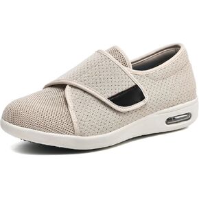 Women's Diabetic Shoes with Adjustable Closure Wide Width Edema Shoes Non-Slip Elderly Swollen Feet Walking Sneakers