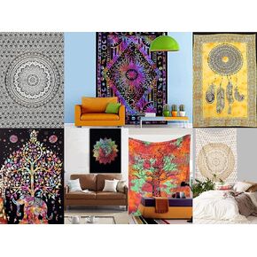 Marubhumi Wholesale Lot of Cotton Mandala Wall Hanging Tapestry Poster Bulk (20 PCS LOT, 40x30 Inches)