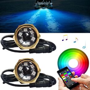 2Pcs RGB 1/2" NPT Boat Drain Plug Light 12V Underwater Boat LED Trailer Light,No Holes to Drill,RF APP Control Marine Boat LED Light for Fishing Swimming Diving in Kuwait