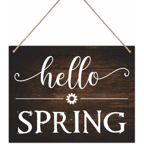 8"X10" Hello Summer Hanging Wooden Plaque - Melting Popsicle - 1 Wood Sign & 1 Sisal Rope, Rustic Retro Welcome Hanger For Front Door Farmhouse, Home & Office Decorations - E06