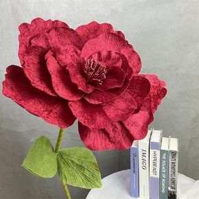 Giant Rose Flowers Huge Artificial Flowers Velvet Peony Fake Flower Creative Gift Handmade Rose for Wedding Anniversary, Valentine's Day, Mother's Day Wedding Display