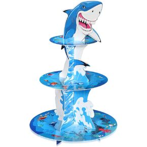 Zopeal Baseball Birthday Decoration 3 Tier Baseball Round Cardboard Cupcake Stand Sports Ball Cupcake Holder Sports Dessert Tower for Games Day Baseball Birthday Party Birthday Decoration Supplies