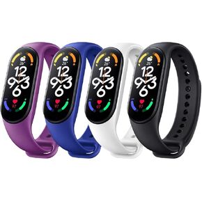 [4 Packs] Bands for Mi Band 7 Strap Replacement Wristband Xiaomi Mi Band 7 Accessories Watch Band for Men Women Xiaomi 7 Wrist Band