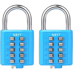 5 digit padlock digital combination lock, button safety digital lock, applicable to gym or sports locker room, box, toolbox, fence, cabinet buckle