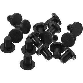 uxcell 16 Pcs Black Rubber Stopper, 2.7mm Plug Holes for 2-2.5mm/0.08-0.1" Hole