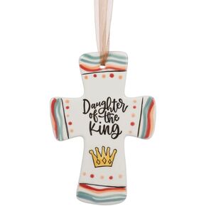 Glory Haus, Wall Cross, Ceramic, Hand-painted, 4"x6" for children and adults (A Sweet Friendship Refreshed the Soul)