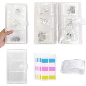 كتاب تخزين المجوهرات الشفاف - كتيب منظم المجوهرات، ألبوم عرض تخزين المجوهرات للخواتم والقلائد والأساور والمسمار والأقراط (84 فتحة للبطاقات + 50 حقيبة مجوهرات بسحاب شفاف) in Kuwait