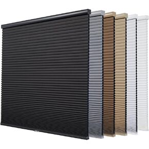 Persilux Custom Blackout Cellular Shades Window Blinds Cordless, Free-Stop Honeycomb Blinds for Windows (White, 30" Wx48 H) Window Shades for Home Coverings Room Darkening Cellular Blinds Door Blinds