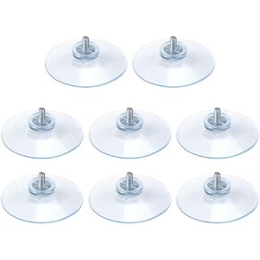 8PCS Transparent M4 Suction Cup Feet with Nut,2Inches Plastic Suction Cup Feet for Appliances,Suction Cup Glass Shelf,2.06×2.06×1.14inches,with Nuts