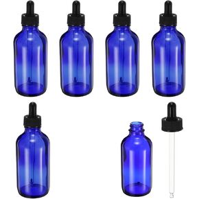 PATIKIL 120ml Glass Dropper Bottle, 6Pcs Leakproof Essential Oils Sample Liquid Perfume Container with Eye Dropper for Storage Home Travel, Green