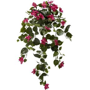 Nearly Natural 37" Bougainvillea Hanging (Set of 2) Artificial Plant, White
