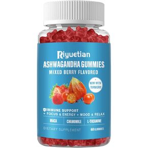 Ashwagandha Gummies for Women & Men - Stress Relief, Immune Support, Calm Mood & Increased Energy - Ashwagandha Supplements for Men & Women - Natural Strawberry Flavor (120 Count)