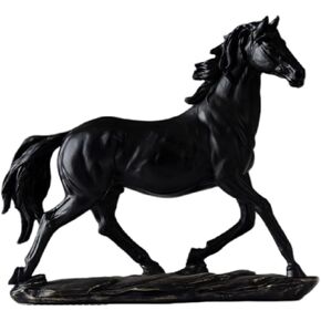 Horse Statue 11.5 Inch Collectible Standing Horse Resin Figurine Decoration for Home & Office Decor (White)