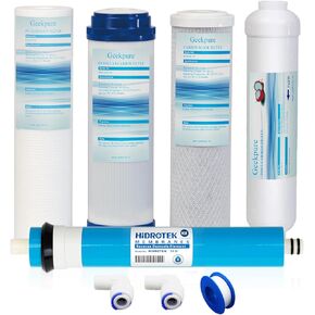 Geekpure 5 Stage Reverse Osmosis Replacement Filter Set with 50 GPD Membrane -Standard 10 Inch