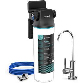Frizzlife SW10F Under Sink Water Filter System with Brushed Nickel Faucet, NSF/ANSI 53&42 Certified, Reduces 99.99% Lead, Chlorine, Bad Taste & Odor, 8K Gallons High Capacity, 0.5 Micron, USA Tech