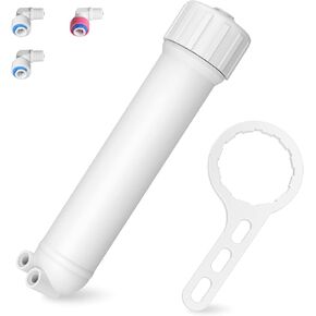 Membrane Solutions 1812/2012 RO Membrane Housing Kit for 24-150 GPD home RO systems, Reverse Osmosis Membrane Housing Replacement with Fittings, Housing Wrench, Check Valve